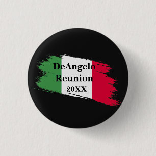 Badge Rond 2,50 Cm Nom de famille italien Drapeau personnalisé Couleu