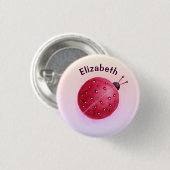 Badge Rond 2,50 Cm Nom de la fille rose jote Ladybug (Devant & derrière)