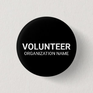Badge Rond 2,50 Cm Nom de l'organisation personnalisée en noir blanc 