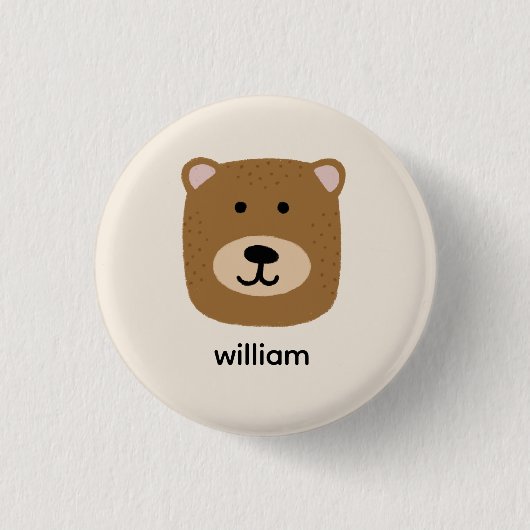 Badge Rond 2,50 Cm Nom de l'ours Brown (Devant)