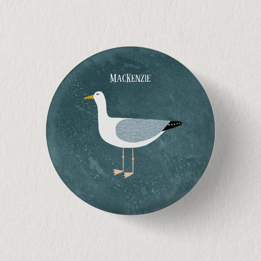 Badge Rond 2,50 Cm Nom de mouette mignonne (Devant)
