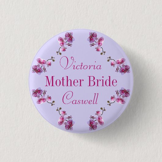 Badge Rond 2,50 Cm Nom du texte de mariage personnalisé - Bouton cade (Devant)