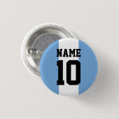 Badge Rond 2,50 Cm Nom et numéro personnalisés Argentine Indicateur (Devant & derrière)