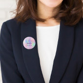 Badge Rond 2,50 Cm Nom holographique rose Sweet 16