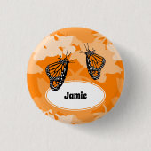 Badge Rond 2,50 Cm Nom joli papillon monarque orange (Devant)