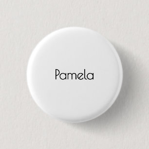 Badge Rond 2,50 Cm Nom moderne minimaliste noir et blanc professionne