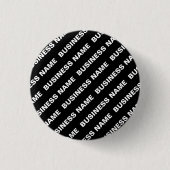 Badge Rond 2,50 Cm Nom modifiable répété en gras | Blanc noir simple (Devant)