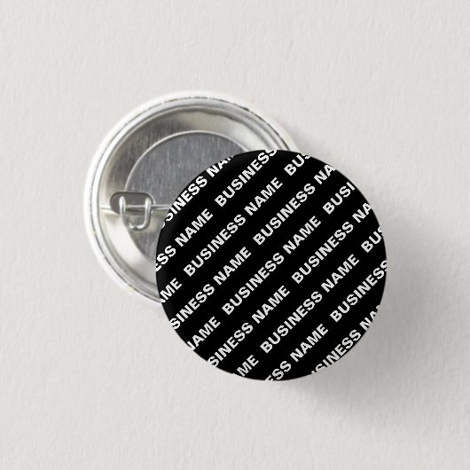 Badge Rond 2,50 Cm Nom Modifiable Répétitif Gras | Simple Blanc Noir (Devant & derrière)