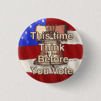 Badge Rond 2,50 Cm Nom personnalisé Penser et voter