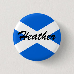 Badge Rond 2,50 Cm Nom personnalisé Scottish Flag pbcnt