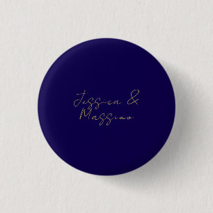 Badge Rond 2,50 Cm Noms professionnels tendance minimalistes Bleu & O