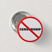 Badge Rond 2,50 Cm "NON" censure ironique d'interdiction (Devant & derrière)