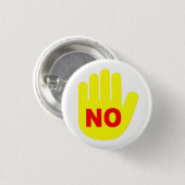 Badge Rond 2,50 Cm "NON" le bouton de main (Devant & derrière)