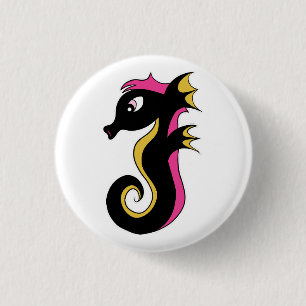 Badge Rond 2,50 Cm Non Seahorse florissant
