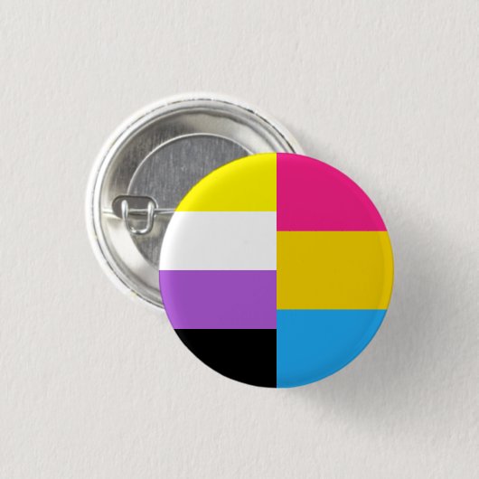Badge Rond 2,50 Cm Nonbinary Pansexual Dual Pride Flag (Devant & derrière)
