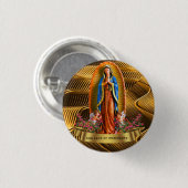 Badge Rond 2,50 Cm Notre Dame de Guadalupe Mexique (Devant & derrière)
