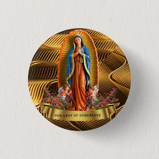 Badge Rond 2,50 Cm Notre Dame de Guadalupe Mexique (Devant)