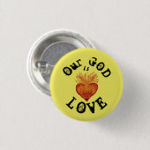 Badge Rond 2,50 Cm Notre Dieu est amour (Devant & derrière)