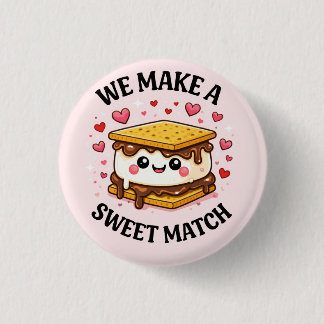 Badge Rond 2,50 Cm Nous créons un beau match — Taches mignonnes et es