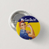 Badge Rond 2,50 Cm Nous Pouvons Le Faire ! Rosie la riveteuse (Devant & derrière)