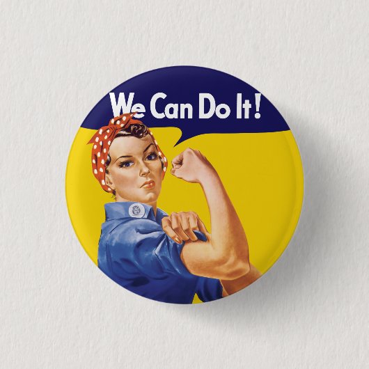Badge Rond 2,50 Cm Nous Pouvons Le Faire ! Rosie la riveteuse (Devant)