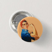 Badge Rond 2,50 Cm Nous pouvons le faire Rosie le pouvoir des femmes  (Devant & derrière)