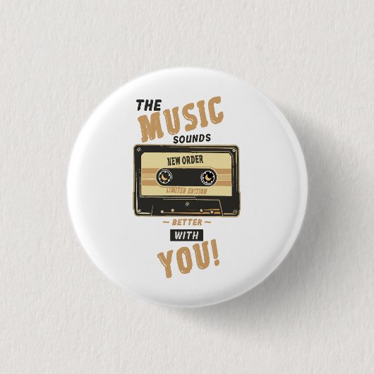 Badge Rond 2,50 Cm Nouvel Ordre - Cassette Audio (Devant)