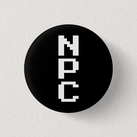 Badge Rond 2,50 Cm NPC - Caractère non jouable (Devant)
