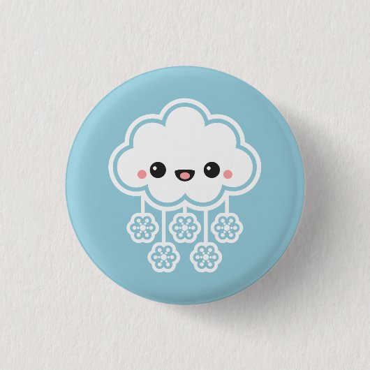 Badge Rond 2,50 Cm Nuage mignon de neige (Devant)