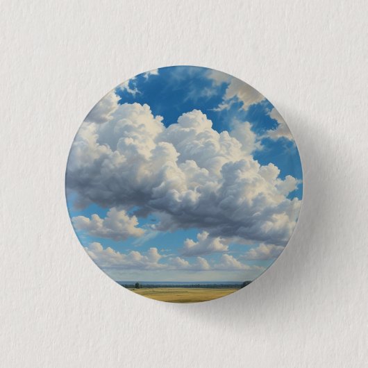 Badge Rond 2,50 Cm Nuages blancs et ciel bleu clair (Devant)