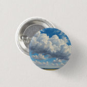 Badge Rond 2,50 Cm Nuages blancs et ciel bleu clair (Devant & derrière)
