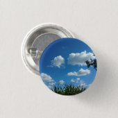 Badge Rond 2,50 Cm Nuages Et Ciel Bleu (Devant & derrière)