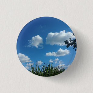 Badge Rond 2,50 Cm Nuages Et Ciel Bleu
