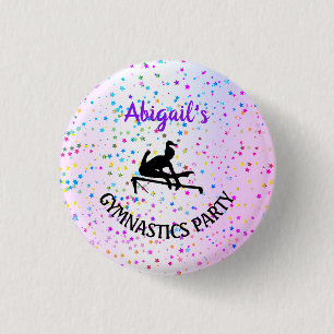 Badge Rond 2,50 Cm Nuances de gymnastique de couleur et d'étoiles par