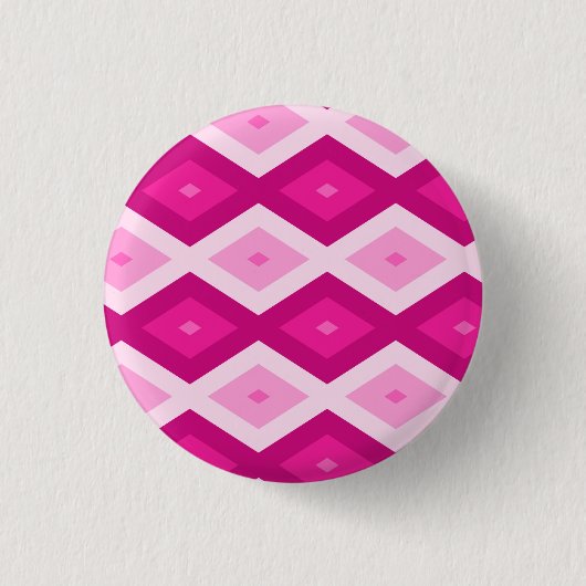 Badge Rond 2,50 Cm Nuances de motif de diamant fuchsia (Devant)