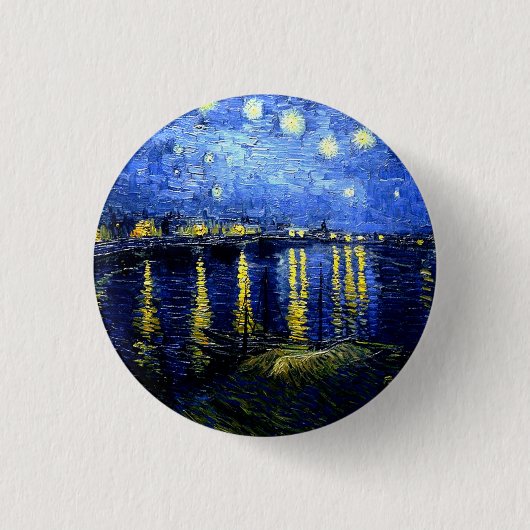 Badge Rond 2,50 Cm Nuit étoilée sur le Rhône, (Devant)