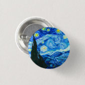 Badge Rond 2,50 Cm Nuit Van Gogh Starry (Devant & derrière)