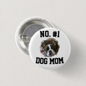 Badge Rond 2,50 Cm Numéro 1 chien Maman Maman Fête des Mères Amateurs (Devant & derrière)