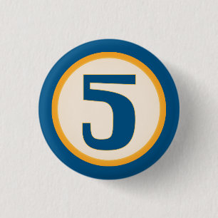 Badge Rond 2,50 Cm Numéro bleu 5