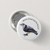 Badge Rond 2,50 Cm Nuthatch à poitrine blanche (Devant & derrière)