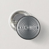 Badge Rond 2,50 Cm NYC du trou (Devant & derrière)