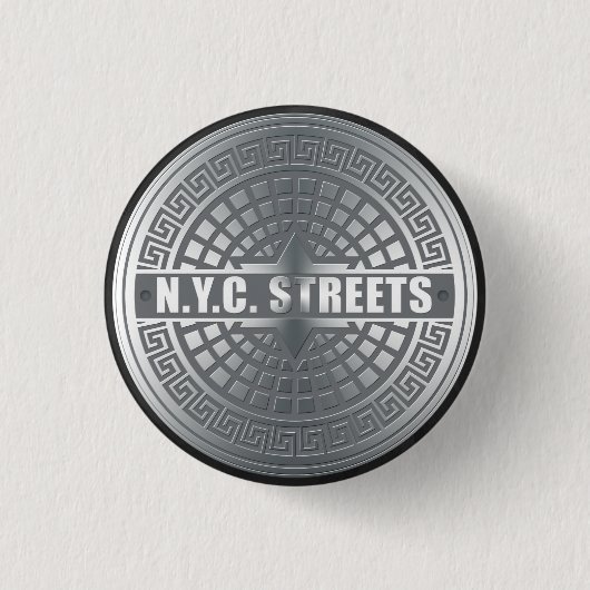 Badge Rond 2,50 Cm NYC du trou (Devant)
