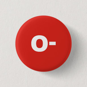 Badge Rond 2,50 Cm O- Sanguin / Groupe Rh (Rhesus) Insigne Négatif