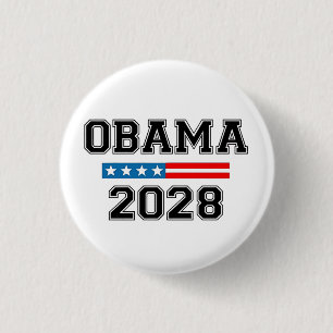 Badge Rond 2,50 Cm Obama 2028 Démocratie Election USA
