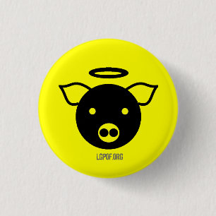 Badge Rond 2,50 Cm Objet exposé d'art de PiGcasso - ange porcin