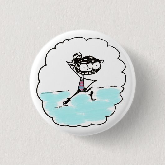 Badge Rond 2,50 Cm obtenez-le, fille (Devant)