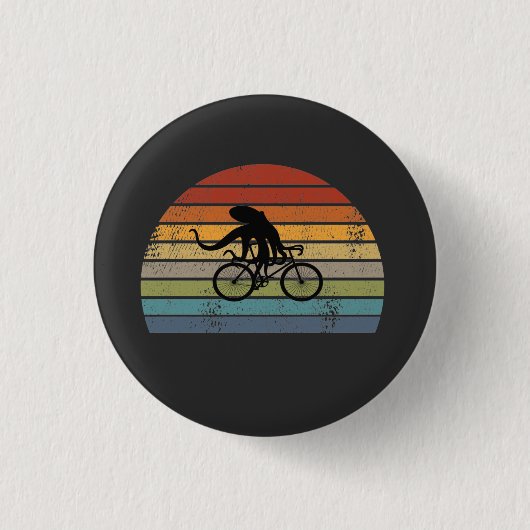 Badge Rond 2,50 Cm Octopus - Octopus équitation vélo (Devant)