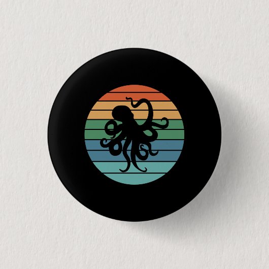 Badge Rond 2,50 Cm Octopus rétro (Devant)