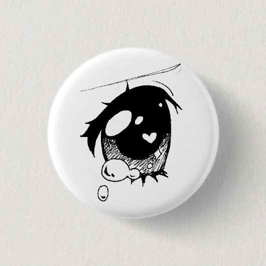 Badge Rond 2,50 Cm oeil triste d'anime : (mini bouton (Devant)