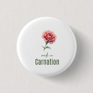 Badge Rond 2,50 Cm Œillet de janvier Fleur de naissance bouton Aquare